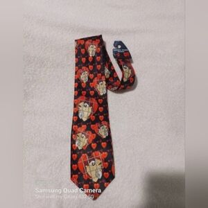 Vintage Looney tunes taz sentence to jail valentine neck tie